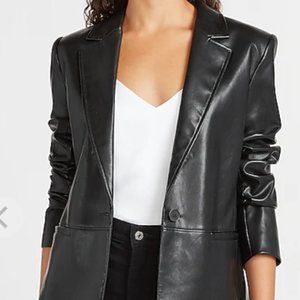 Express Vegan Leather One Button Blazer NWT